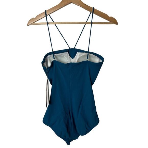 Gottex Golden Touch Teal Wireless Strapless One Piece Swimsuit Women's 10 NWT - Picture 2 of 8
